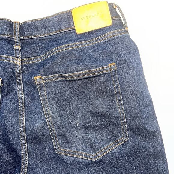 Everlane Jeans Women’s Size 31 Regular Blue Denim Mid Rise Slim Leg Raw Hem Pant - Picture 16 of 16